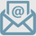 Briefumschlag mit einem @-Symbol darauf, das eine E-Mail darstellt.